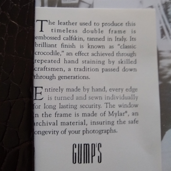 Gump's Italian leather embossed croc-effect frame - Picture 3 of 7